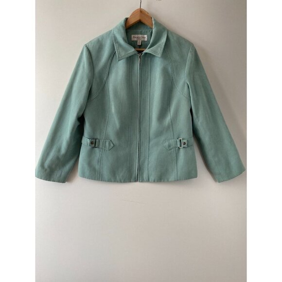 Proportion Petite Conrad C Women's Teal Blazer / Jacket with Zipper Size… - Picture 7 of 12